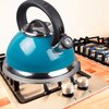 Creative Home Alexa 3.0 Quart Stainless Steel Stovetop Whistling Tea Kettle with Aluminum Capsulated Bottom for Quick Heat Distribution, Aqua