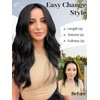 Isaic Clip in Synthetic Hair Extensions Long Straight Wavy Layered Hair Extensions 5PCS Thick Hairpieces Chocolate Brown Fiber Double Weft Natural Hair Extensions 16 Inch for Women