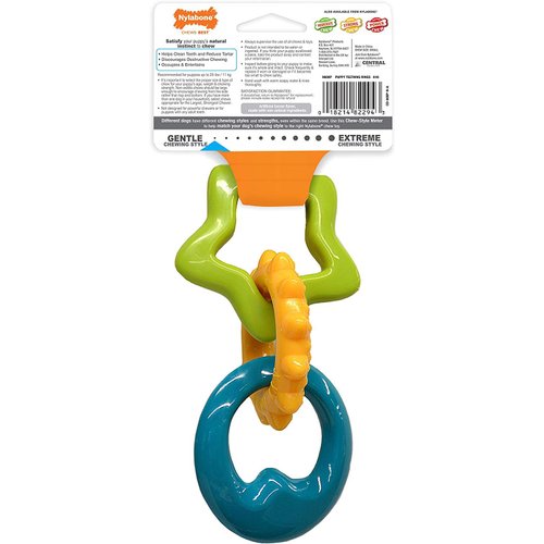 (3 Pack) Nylabone Just For Puppies Triple Teething Ring Chew Toy