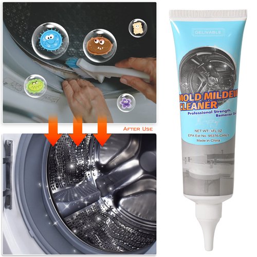 GELIVABLE Mold Remover Gel, Mildew Stain Cleaner for Bathroom, Household Shower, Kitchen Sinks, Toilet, Tile, Grout, Walls, Washing Machine and Refrigerator Strips - 4 Fl.Oz(Pack of 2)