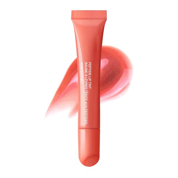 Peptide Lip Tint Hydrating Lip Gloss, High Shine Nude Color Hydrating Finish Lip Glow Oil, Soft Tube Lip Balm Long-lasting Moisturizing Lipstick, Hydrating Glow Reviver Lip Care Oil (05#)