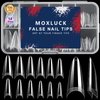 Moxluck Stiletto Nail Tips,Soft Gel Almond Half Cover False Nails Clear Acrylic Press on Nails 120Pcs,Soft Gel Nail Tips Extension False Tips for Nail Salons and DIY Nail Tips Art at Home