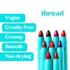 Thread Beauty Color It Vegan Lipstick, Moisturizing Lip Color with a Satin Matte Finish, Lovely – Burgundy Brown