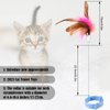 Cat Teasing Wand, Cat Teaser Wand Toy Silicone Adjustable Cat Feather Collar Toys with Bell Cat Interactive Teaser Toys for Indoor Cat Kittens Playing Exercise (Blue)