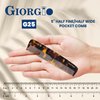 Giorgio G25 Fine Tooth Comb and Wide Tooth Pocket Comb, Hair Styling Comb for Men and Women, Handmade Beard Comb for Men, Barber Comb, and Mustache Comb for Grooming