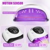 220W UV LED Nail Lamp，UV Light for Nails Gel Polish with 57 Lamp Beads 4 Timer Setting & LCD Touch Display Screen, Auto Sensor, Professional Nail Light UV Nail Lamp for Gel Nails