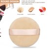 12 Pieces Cotton Powder Puff,3.15 inch Round Portable Soft Sponge Cosmetic Puffs,Velvet Powder Puff with Ribbon Band Handle for Loose Powder Body Powder Makeup Tool