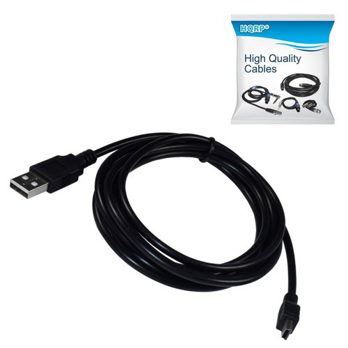 HQRP Long 6ft USB to Mini USB Cable Compatible with Magellan RoadMate 2120T / 2120T-LM / 2136T-LM / 2145T-LM / 3030/3030-LM / 3045/3045-LM / 3045-MU GPS