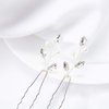 Syhood 6 Pieces Pearl Crystal Bridal 3.7 Inch Hair Pins Rhinestone Flower Wedding Hair Pins Vintage Hair Accessory Party Hair Pins for Bride, Bridesmaids(Silver)