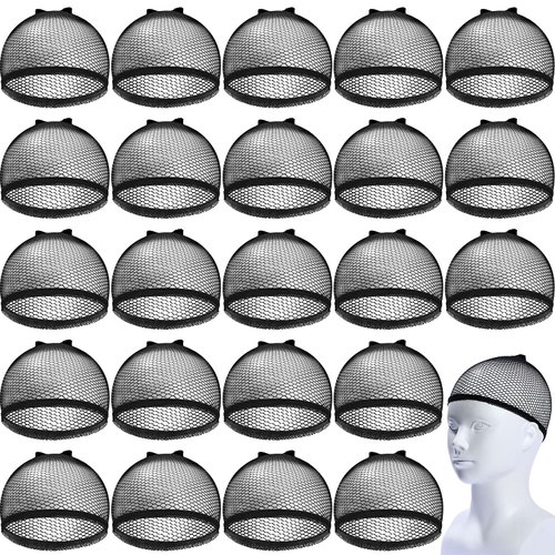 Chuangdi 50 Pcs Wig Cap Mesh Net Stocking Wig Cap Stretchy Nylon Liner Weaving Close End Fishnet ...