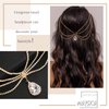 NAISKA Rhinestone Head Chain Multi Layered Headpieces Boho Hair Chian Wedding Hair Clips Forehead Bridal Headband Crystal Hair Band Party Hair Jewelry for Women and Girls(Gold)