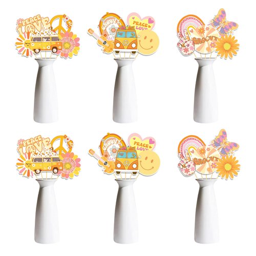 Groovy Party Decorations Set of 30, Groovy Baby Shower Decorations, Double Sided Centerpieces for Tables, Perfect for Baby Shower or Birthday Party(Groovy)