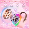 Kussla Mini Karaoke Machine for Kids Adults, Portable Bluetooth Speaker with 2 Wireless Microphones, Karaoke Kids Toys Christmas Birthday Gifts Ideas for 4-12 Years Old Girls Toys