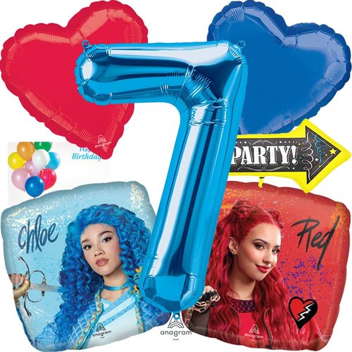 Anagram International Stunning 7th Balloon Bouquet Party Supplies Accessory, Muticolor Birthday Decorations Perfect for Descendant 4 Pocket Watch Chloe & Red Theme Event Officially Licensed by Anagram