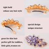 Sankuwen Floral Rhinestone Hairpin Luxury Crystal Flower Hair Barrette Clip (Purple)