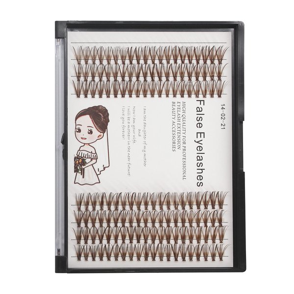 Bodermincer Brown Eyelash Extension 20D Cluster Soft Faux Mink False Eyelashes Natural Soft Natural Individual Eyelashes (13mm, Brown)