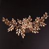 BERYUAN Hair Comb, Women Handmade Wedding Champagne Rhinestone Crystal Flower Headpiece for Bride, Bridal Headpieces for Women Girls