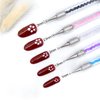BlingKingdom 5pcs Thin Nail Art Liner Brushes French Tip Brush Manicure Drill Drawing Nail Brush Pen Double Ended Dotting Tools Set Nail Dotting Pull Line Painting Drawing Pen For DIY Nail Art Designs