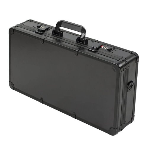 TFCFL Professional Barber Case, Black Barber Beauty Salon Tool Kits,Portable Travel Stylist Tool Box with Lock,Barber Tool Organizer for Clippers Trimmers Shears Scissors (Black MM)