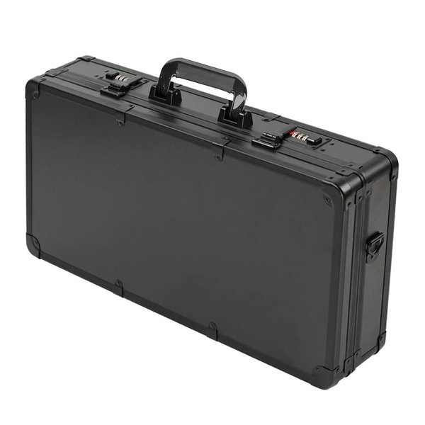 TFCFL Professional Barber Case, Black Barber Beauty Salon Tool Kits,Portable Travel Stylist Tool Box with Lock,Barber Tool Organizer for Clippers Trimmers Shears Scissors (Black MM)