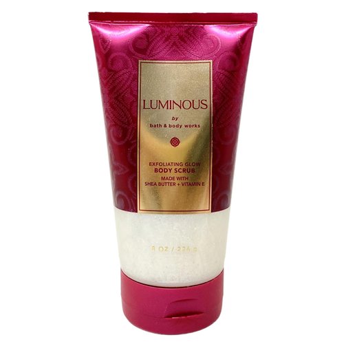 Bath & Body Works Luminous 2 Pack Exfoliating Glow Body Scrub Gift Set with a Creamy Rose Bar Soap - Full Size