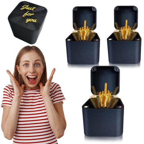 Middle Finger in a Box, Halloween Favors Middle Finger Surprise Gift Box, Spoof Hand Prank Pop-up Gift Box, Halloween Party Decorations Accessories, Christmas Novelty Funny Prank Gift Toys (3Pcs)