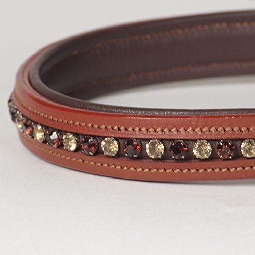 Medium Genuine Leather Jeweled Rhinestone Esprit Dog Collar