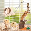Hamster Chew Toys Set Small Animal Molar Toys Teeth Care Wooden Accessories for Guinea Pigs,Chinchillas,Gerbils,Mice,Rats,Mouse Rodents Toy Swing Seesaw Bridge (Wood)
