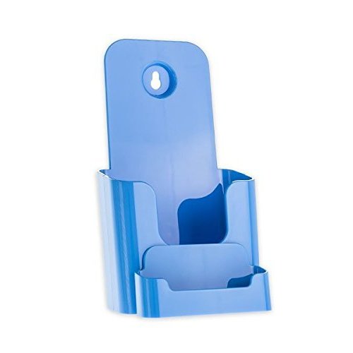 Source One 4 X 9 Inches Tri Fold Brochure Holder with Business Card Holder (6 Pack, Baby Blue)