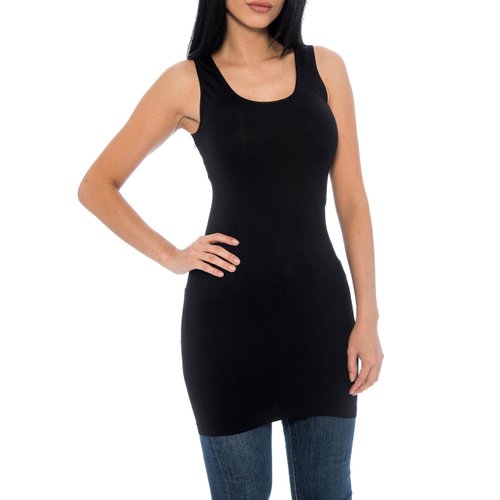 UNIQUE STYLES ASFOOR Long Black Tank Top for Women – Dressy Scoop-Neck Top