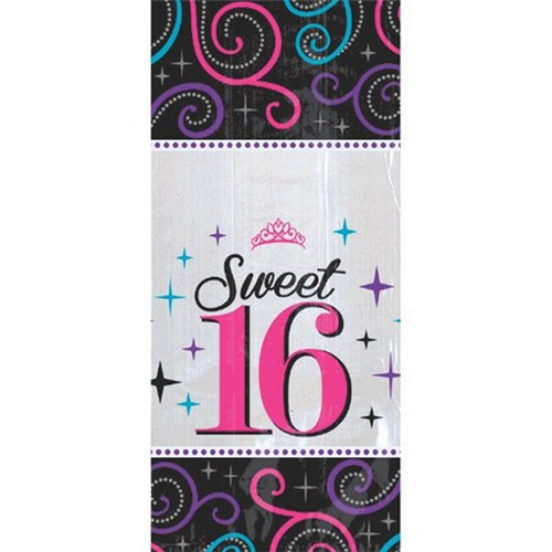 Colorful Chic Sweet Sixteen Birthday Celebration Cello Party Favour Bag (20 Pack), Multi Color, 9 1/2" X 4" X 2 1/4".