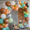 Jungle Balloons, 12 Inch 50 Pcs Jungle Safari Balloons Fresh Green Teal Balloons Animal Print Balloons for Jungle Safari Theme Party Decorations Jungle Theme Party Supplies