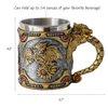 alikiki Medieval Steampunk Dragon Mug - Renaissance Mechanical Dragons Beer Stein Tankard Stainless Coffee Cup Father Day Gift Mug for Dragon Collector Lovers Themed Party Decoration (14OZ)