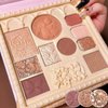 Embossed Eyeshadow 10 Colors Eyeshadow Palette Makeup Blush Highlighter All In One Disc Matte&Glitter Eyeshadow Makeup High Pigmented Shades Naturing-Looking Multifunctional Eyeshadow Palette