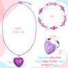 24 Pcs Christmas Little Girl Jewelry Set Kids Unicorn Necklace Cute Woven Bracelet Ring for Pretend Dress up Party Favor (Floral Style)