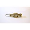 Generic Two small tiny slim gold and clear crystal hair pin clip barrettes fine hair