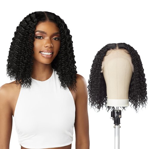 Sensationnel Butta Lace Front Wigs - human hair blend glueless water wave 12 extra wide 5 inch part preplucked hairline - Butta Wet and Wavy look HHM Water wave 12 Inch (BALAYAGECARAMEL)