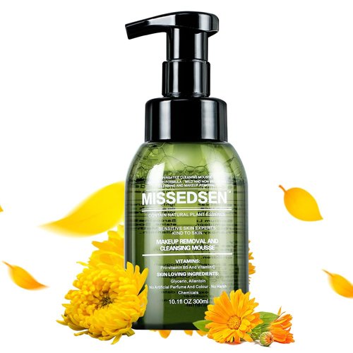 MISSEDSEN Hydrating Foam Cleanser Makeup Remover Face Wash Bubble Cleansing 10 OZ (300ml) Suitable For Normal To Dry Skin and Sensitive Skin, Fragrance Free and Non Comedogenic, Oil-Free, Soap-Free