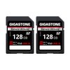 GIGASTONE 128GB 2-Pack SD Card UHS-II V60 U3 SDXC Memory Card High Speed Read up to 280MB/s 4K Ultra HD UHD Video for DSLR Canon Nikon Sony Pentax Olympus Panasonic Digital Camera, with 2 Mini Cases