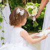 White Lace Hair Bows Small Cute Lace Ribbon Bow Alligator Clip Hairpins Barrettes 3" Baby Teens Toddler Flower Girls Wedding Pageant Communion Birthday Party Dress Decor Accessories