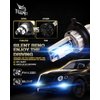 RENO H4 Fog Bulbs, 9003 HB2 Bulb Dual Beam 12000LM 6500K 60W White Fanless In Line Plug and Play H4 9003 Fog Light Bulbs, Pack of 2