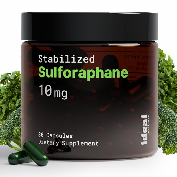 10mg Pure Stabilized Sulforaphane Supplement from Broccoli Sprout Extract - Cellular Detox, Liver & Brain Health Support - Nrf2 Activator - Non-GMO & Glyphosate-Free - 30 Vegan Capsules