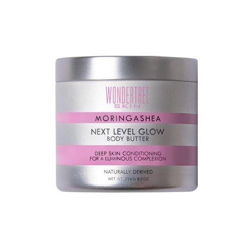 WonderTree Skin Next Level Glow Body Butter Created For Melanin-Rich Skin | Naturally Derived Ingredients | Moringa Oleifera, Shea Butter, Hyaluronic Acid & Flower Extract | Mango Citrus Scent (8oz)