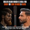 Beard Brush Round Brush, Style & Add Volume for Short & Long Beard & Hair, Roller Brush Works Great with Beard Oil, Balm. Upgrade Beard Brush, Heat-Resistant Grooming Tool, Stocking Stuffers for Men