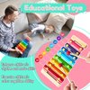 2 Pcs Wooden Xylophone for Kids,Xylophone Educational Musical Toy with 2 Child Mallets 8 Diatonic Keys,Xylophone Wooden Instruments Toys for Toddlers