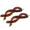 Parcelona French Infinity Ribbon Small 2 1/4" Celluloid French Hair Slides Clips for Women Tige Boule Clasp Girls Side Slide-in Barrette Clip Paris Hair Accessories for Women Strong Hold No Slip Grip Fashion Durable Styling, Made in France (Tortoise Shell
