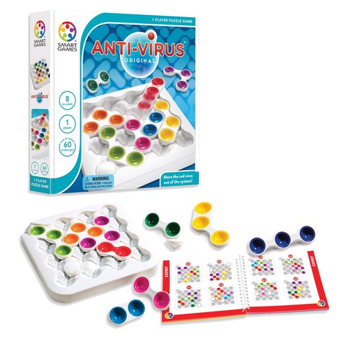SmartGames Anti-Virus Sliding Puzzle Game with 60 Challenges Ages 6-Adult