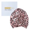 ZIMASILK 22 Momme 100% Mulberry Silk Bonnet for Sleeping & Women Hair Care, Highest Grade 6A Silk hair wrap for sleeping with Premium Elastic Stay On Head (1Pc, Leopard Black/Pink)