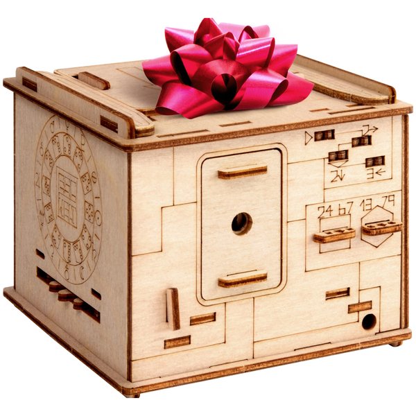 ESC WELT Space Box - Birch Wood Puzzle Box - 3D Puzzle for Adults - Advanced Wooden Brain Teaser - Puzzle Box for Birthday Party and Family Night - Wooden Puzzle Box