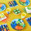 Juvale 144 Piece Kids Dinosaur Birthday Party Supplies with Plates, Knives, Spoons, Forks, Cups, and Napkins (Serves 24)